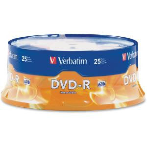 VERBATIM DVD-R 25pk Spindle - 4.7GB 16x