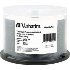 VERBATIM 50pk DVD-R 4.7GB 50Pk WHT Wide THERM