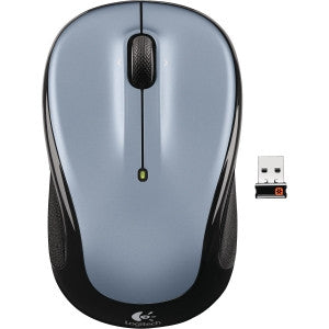 LOGITECH M325 WIRELESS MOUSE - LIGHT SILVER (U) Designed-for-Web scrolling feel-good contoured shaped with textured rubber grips unifying wireless plug-and-play connection.