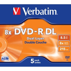 VERBATIM DVD-R DL 8.5GB 5Pk Jewel Case 8x