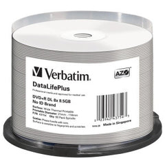 VERBATIM DVD+R DL 8.5GB 50Pk WHT THERM 2.4x
