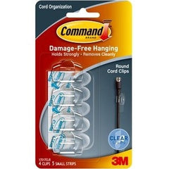 3M Command Clear Round Cord Clips with Clear Strips