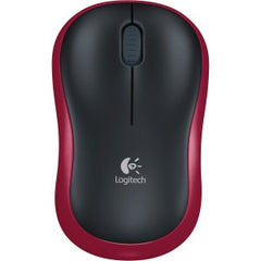 LOGITECH M185 WIRELESS MOUSE - RED 12-month Battery Life. Plug & play wireless. Hybrid sculpted shape. Nano receiver with Nano storage. 3-year limited hardware warranty
