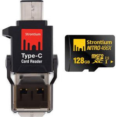 STRONTIUM TECHNOLOGY 128GB NITRO MICROSD WITH C TYPE CONNECTOR