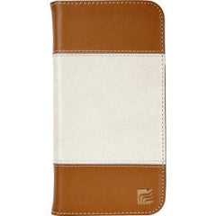 Maroo iPhone 6+ Light Brown/Whit Leathr Wallet
