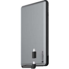 MOPHIE POWERSTATION PLUS XL 12000MAH SPACE GRAY INTEGRATED MICROUSB AND LIGHTNING CABLE