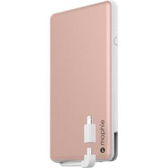 MOPHIE POWERSTATION PLUS XL 12000MAH ROSE GOLD INTEGRATED MICROUSB AND LIGHTNING CABLE