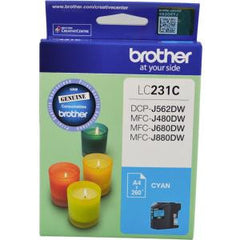 BROTHER LC231C INK CARTRIDGE CYAN 260 PAGE YIELD AT 5%