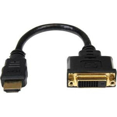STARTECH 8in HDMI to DVI-D Video Cable Adapter - HDMI Male to DVI Female - HDMI to DVI Dongle Adapter Cable