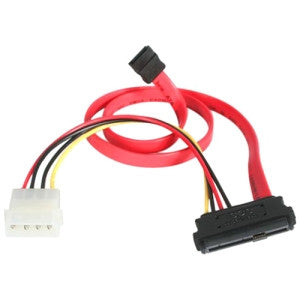 STARTECH 18in SAS 29 Pin to SATA Cable with LP4 Power - 18in SAS 29 pin to SATA Cable - 18in SFF 8482 to SATA