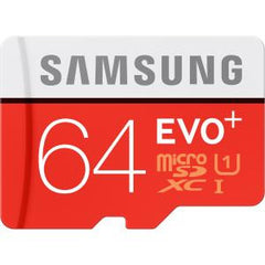 SAMSUNG MICRO SD 64GB EVO PLUS/W ADAPTER 80MB/S 10 YEARS LIMITED WARRANTY