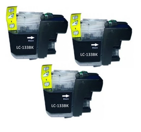 LC133BK COMPATIBLE BLACK TRIPLE PACK FOR BROTHER